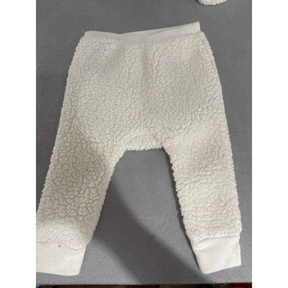 Modern Moments Gerber Kids Cream Sherpa Fleece 2pc Button Top & Pants Set 6-9M